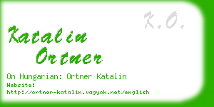 katalin ortner business card